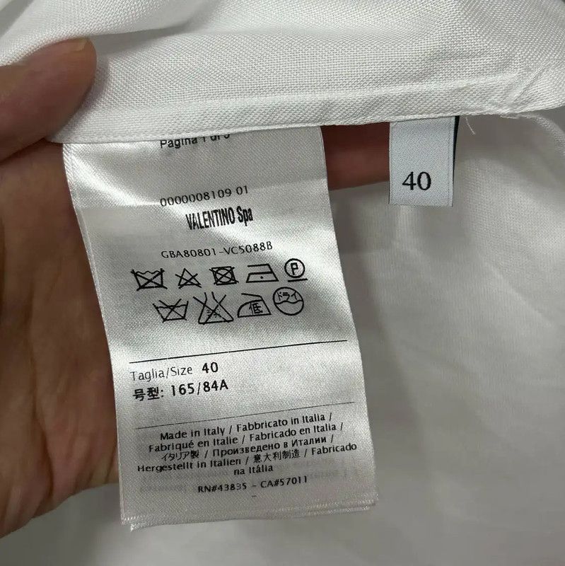 Valentino Valentino White Summer Short Sleeve Shirt 0089 Size ONE SIZE - 7 Thumbnail