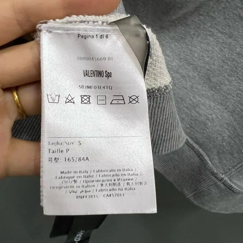 Valentino Valentino Women's Short Sleeve Gray Sweatshirt 0089 Size S / US 4 / IT 40 - 3 Thumbnail