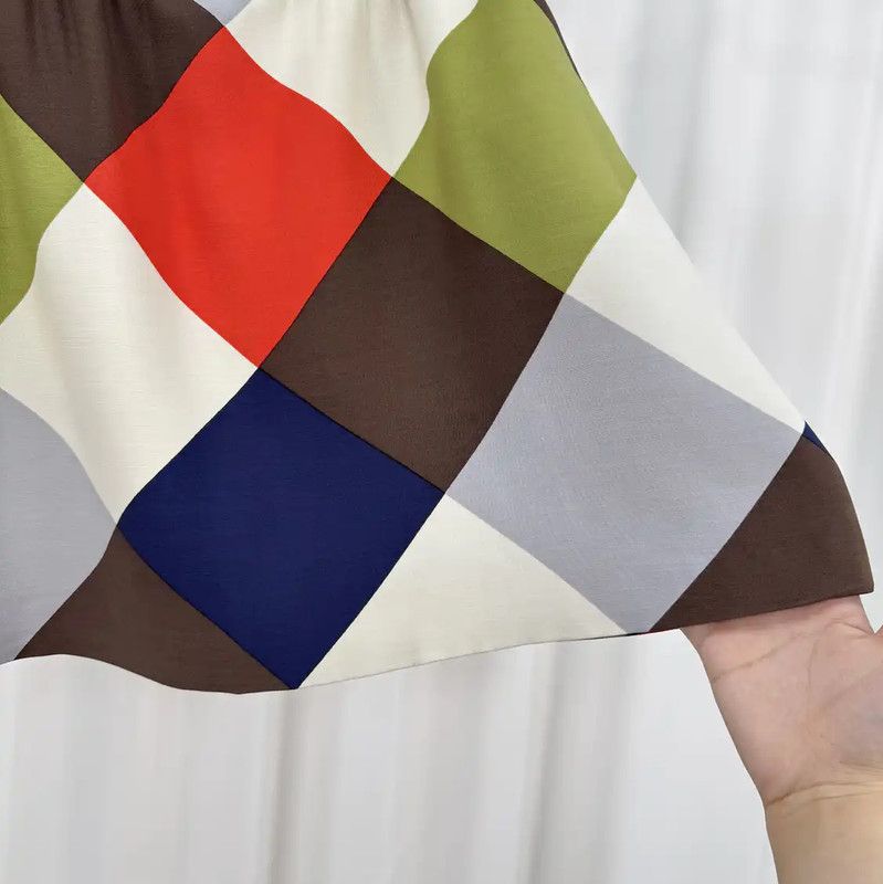 Valentino Valentino Color Block Wool Mid-Length Skirt 0089 Size 23" - 4 Thumbnail