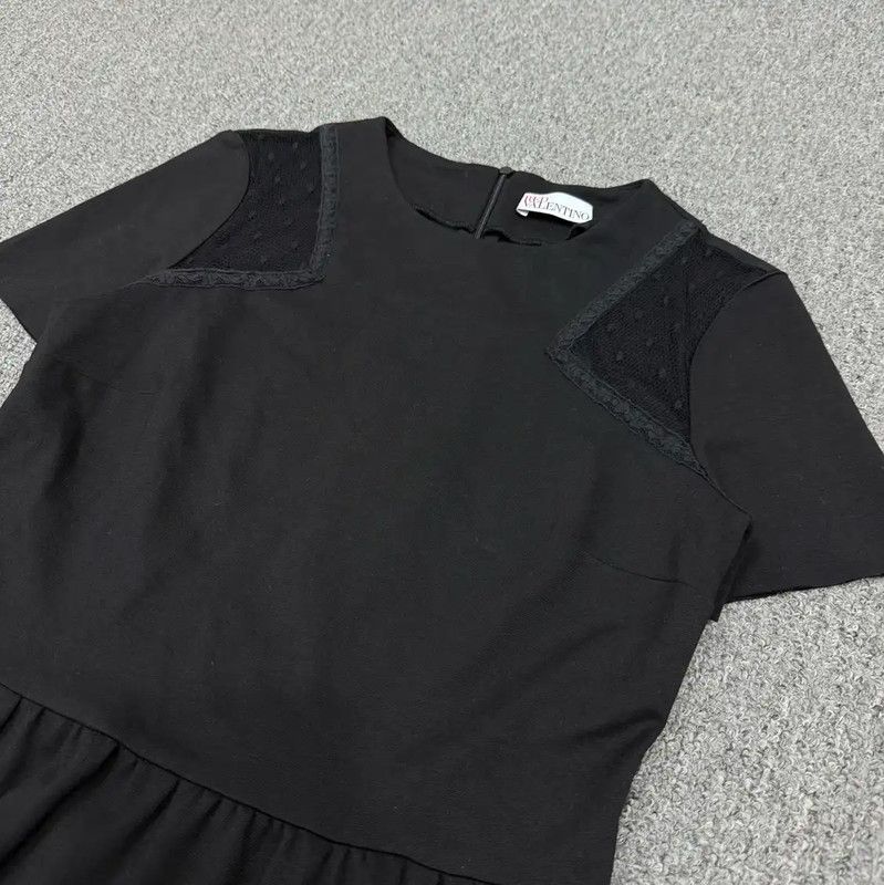 Valentino Valentino Black Cotton Short Sleeve Dress 0089 Size S / US 4 / IT 40 - 3 Thumbnail