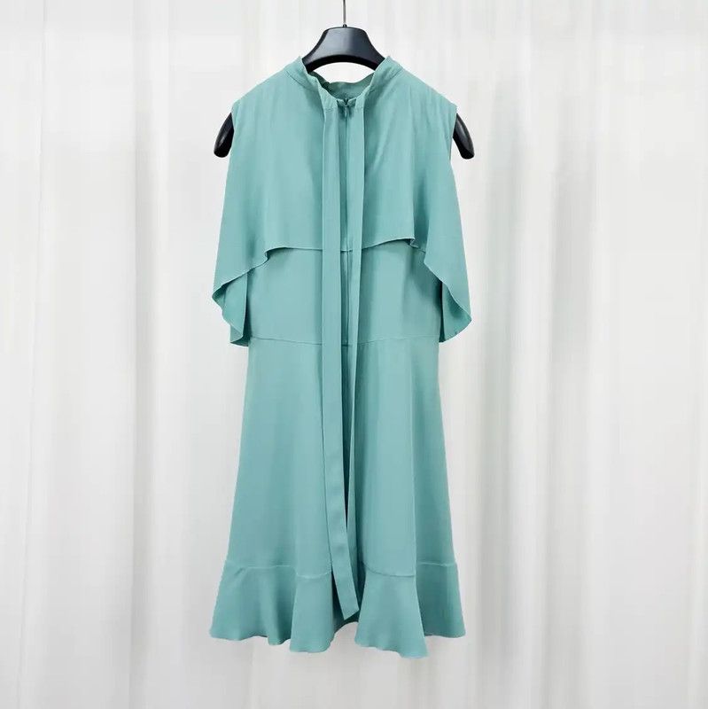 Valentino Valentino Sleeveless Pleated Midi Dress in Blue 0089 Size XL / US 12-14 / IT 48-50 - 2 Thumbnail