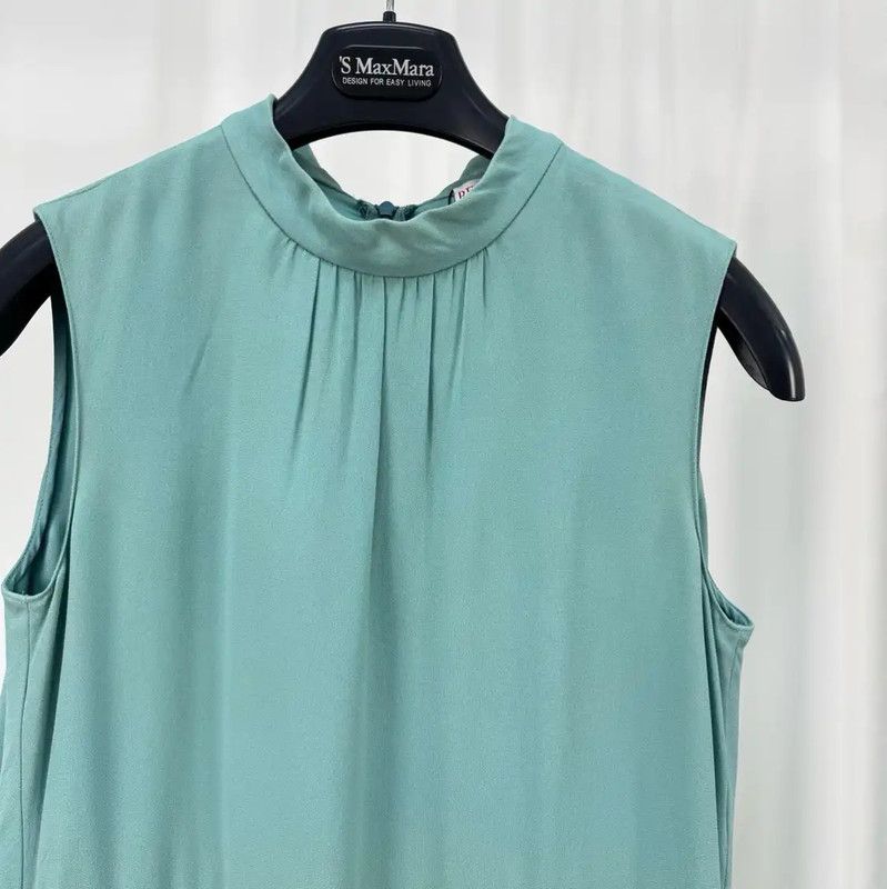Valentino Valentino Sleeveless Pleated Midi Dress in Blue 0089 Size XL / US 12-14 / IT 48-50 - 3 Thumbnail