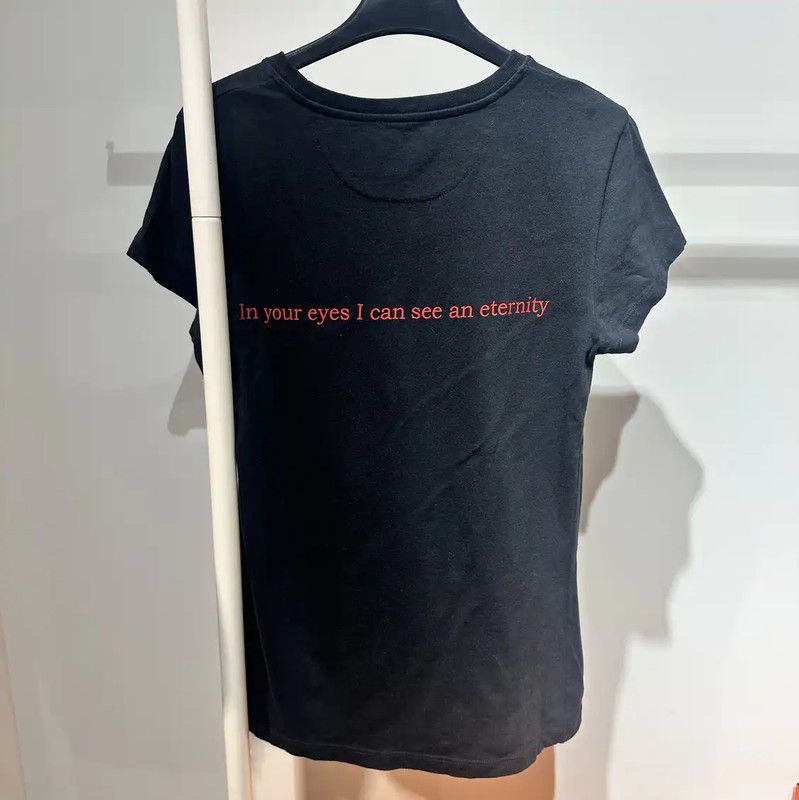 Valentino Valentino Black Cotton T-Shirt with Red Logo 0089 Size M / US 6-8 / IT 42-44 - 2 Thumbnail