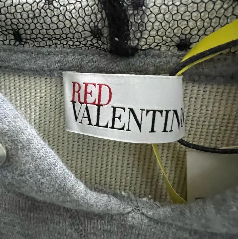 Valentino Valentino Gray Cotton Cropped Hoodie for Women 0089 Size M / US 6-8 / IT 42-44 - 3 Thumbnail