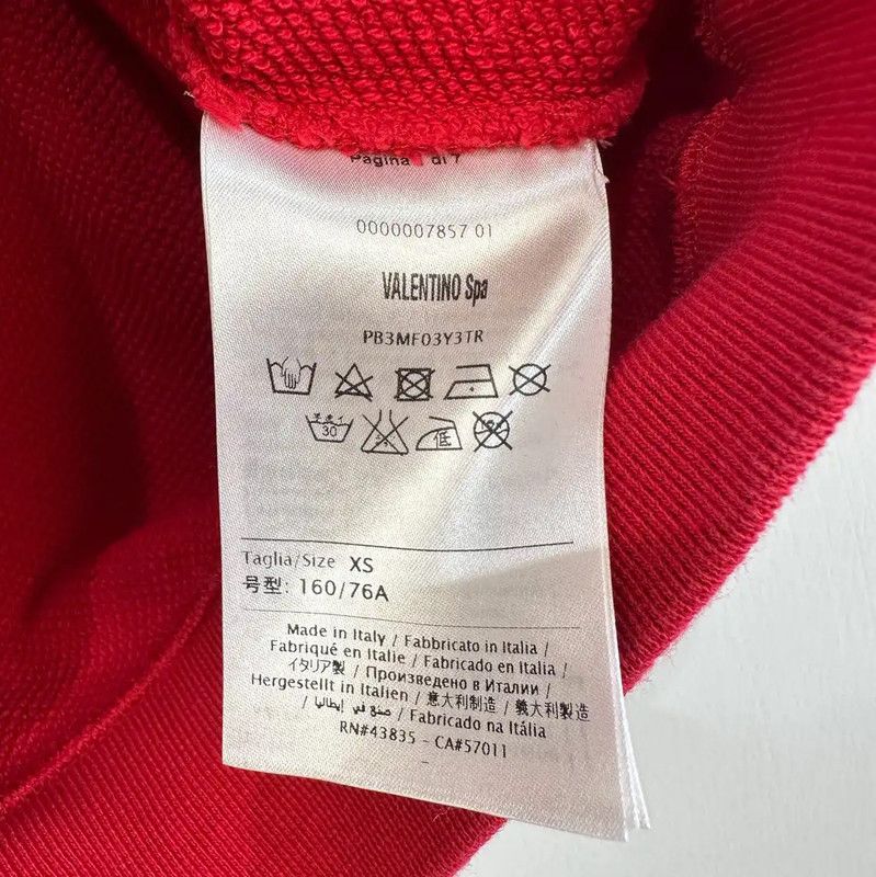 Valentino Valentino Red Cotton Women's Sweatshirt 0089 Size XS / US 0-2 / IT 36-38 - 6 Thumbnail