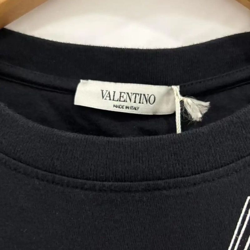 Valentino Valentino Black Logo Print Short Sleeve T-Shirt 0089 Size XS / US 0-2 / IT 36-38 - 3 Thumbnail