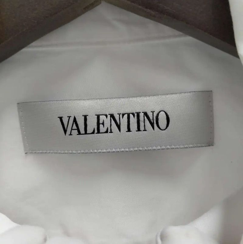 Valentino Valentino Long Sleeve White Cotton Shirt 0089 Size L / US 10 / IT 46 - 3 Thumbnail