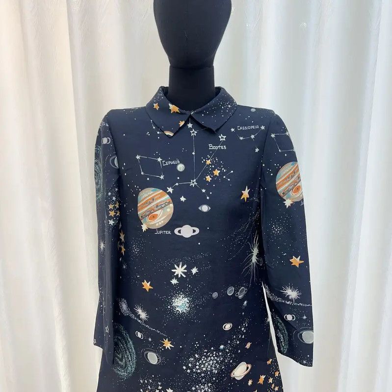 Valentino Valentino Deep Blue Cotton Dress for Women 0089 Size M / US 6-8 / IT 42-44 - 2 Thumbnail