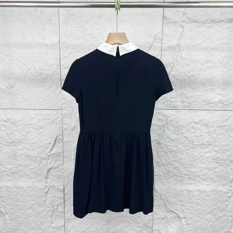 Valentino Valentino Black Cotton Dress with Unique Collar 0089 Size ONE SIZE - 2 Thumbnail