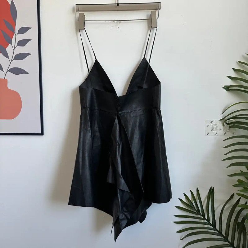 Valentino Black Leather Dress for Women 0089