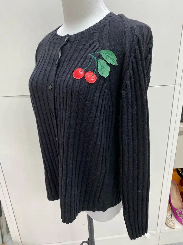 Valentino Valentino Black Cotton Blend Pullover Sweater 0089 Size M / US 6-8 / IT 42-44 - 3 Thumbnail