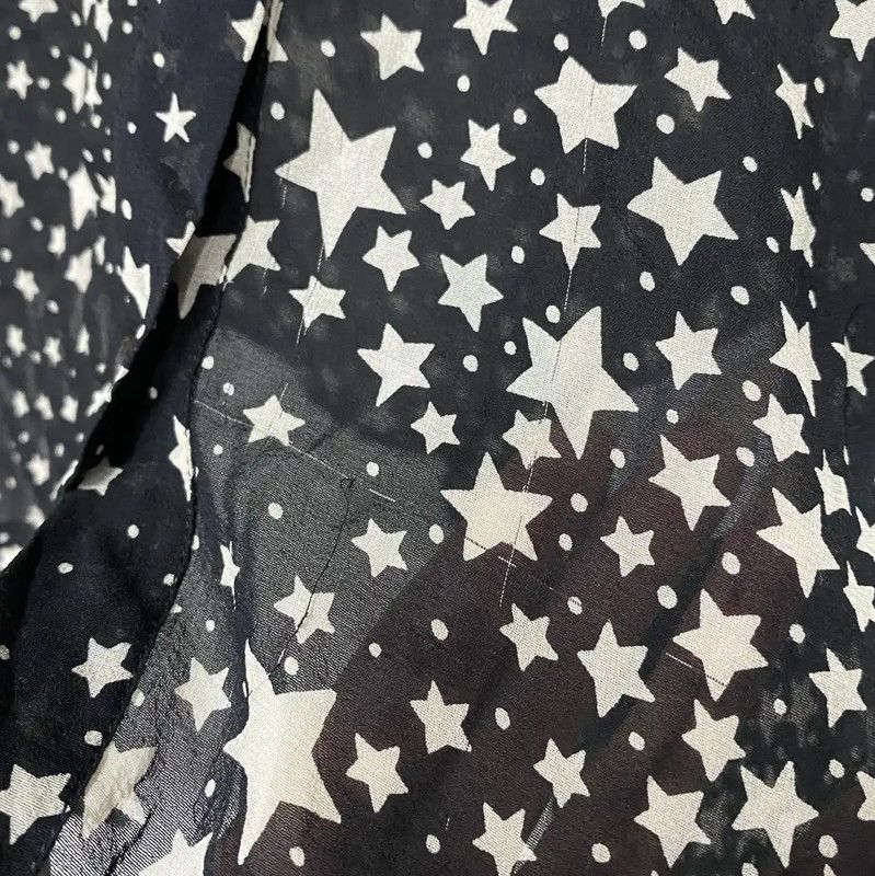 Valentino Valentino Star Print Silk Long Sleeve Shirt 0089 Size ONE SIZE - 5 Thumbnail