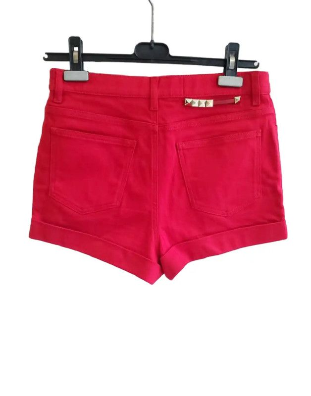 Valentino Valentino Red Cotton Women's Shorts 0089 Size 27" / US 4 / IT 40 - 2 Thumbnail