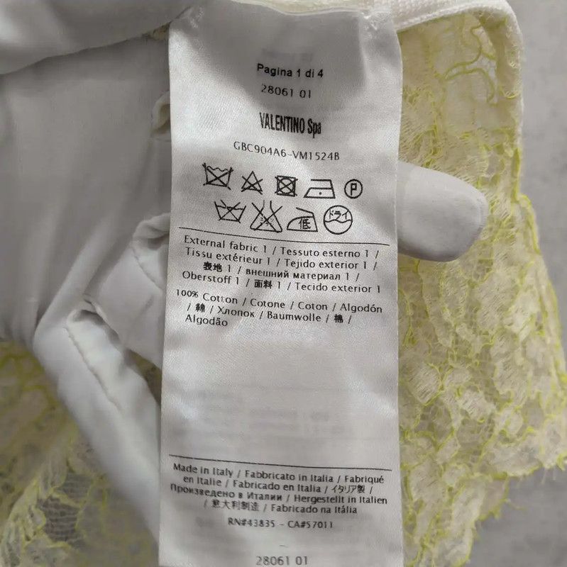 Valentino Valentino Yellow Cotton Women's T-Shirt 0089 Size L / US 10 / IT 46 - 5 Thumbnail
