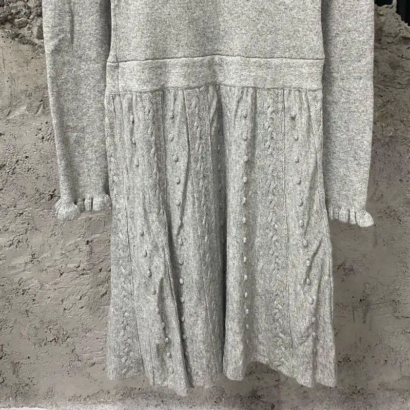 Valentino Valentino Gray Long Sleeve Dress for Women 0089 Size M / US 6-8 / IT 42-44 - 4 Thumbnail