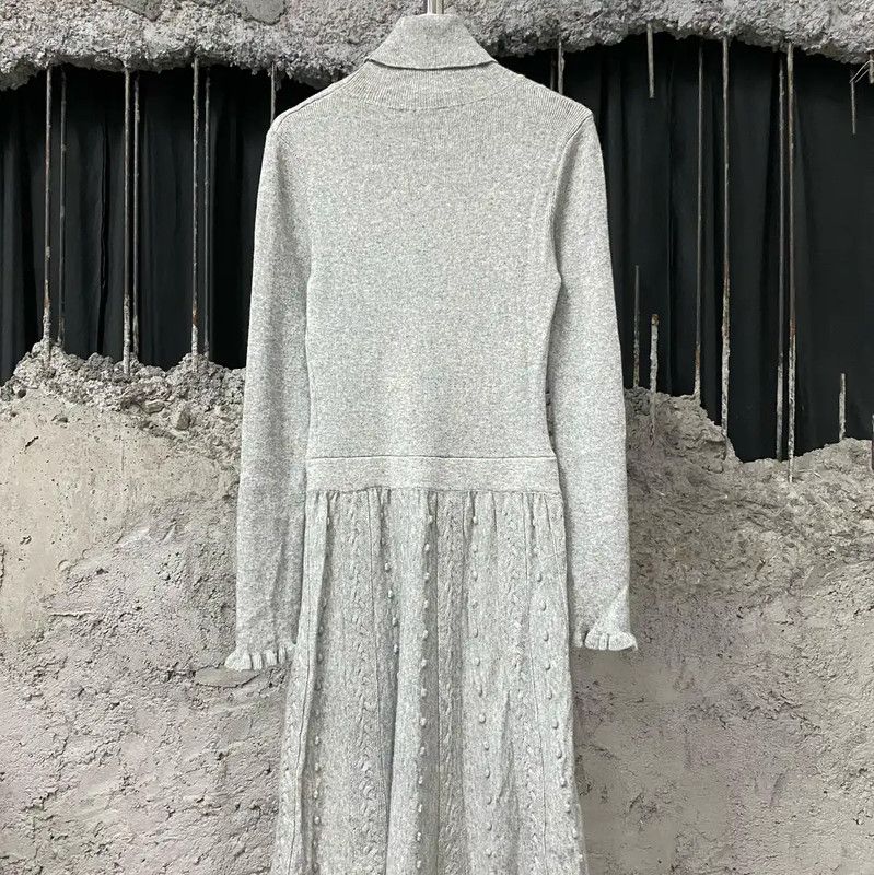 Valentino Valentino Gray Long Sleeve Dress for Women 0089 Size M / US 6-8 / IT 42-44 - 2 Thumbnail
