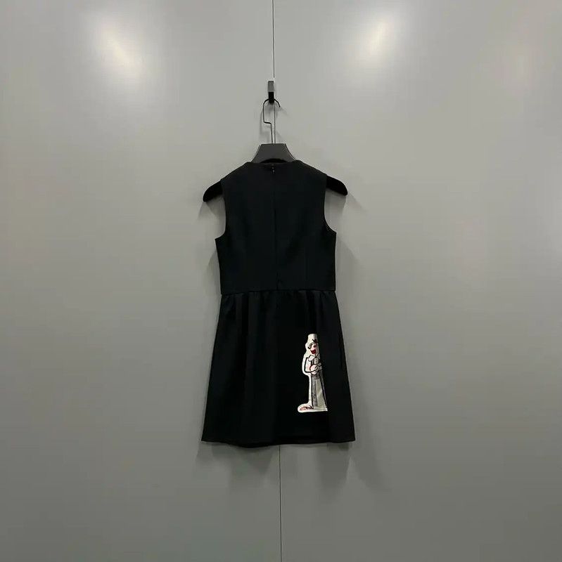 Valentino Valentino Black Cotton Sleeveless Dress for Women 0089 Size ONE SIZE - 2 Thumbnail