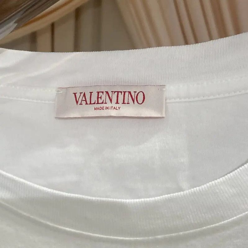 Valentino Valentino White Cotton T-Shirt for Women 0089 Size L / US 10 / IT 46 - 3 Thumbnail