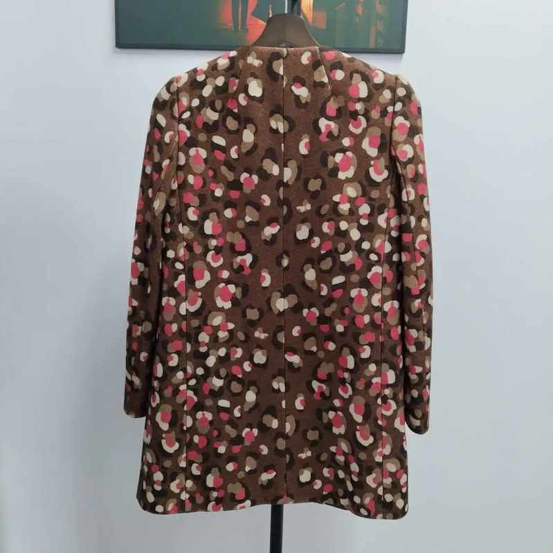Valentino Valentino Women's Khaki Print Coat 0089 Size M / US 6-8 / IT 42-44 - 2 Thumbnail