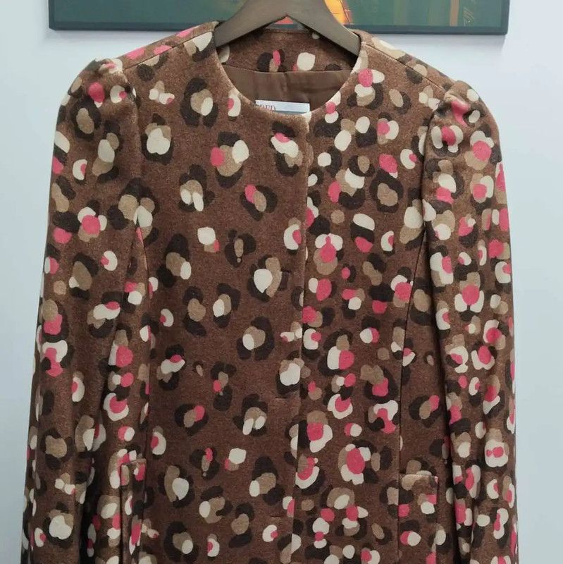 Valentino Valentino Women's Khaki Print Coat 0089 Size M / US 6-8 / IT 42-44 - 5 Thumbnail