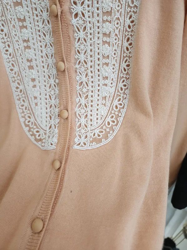 Valentino Valentino Pink Wool Embroidered Cardigan 0089 Size XS / US 0-2 / IT 36-38 - 6 Thumbnail