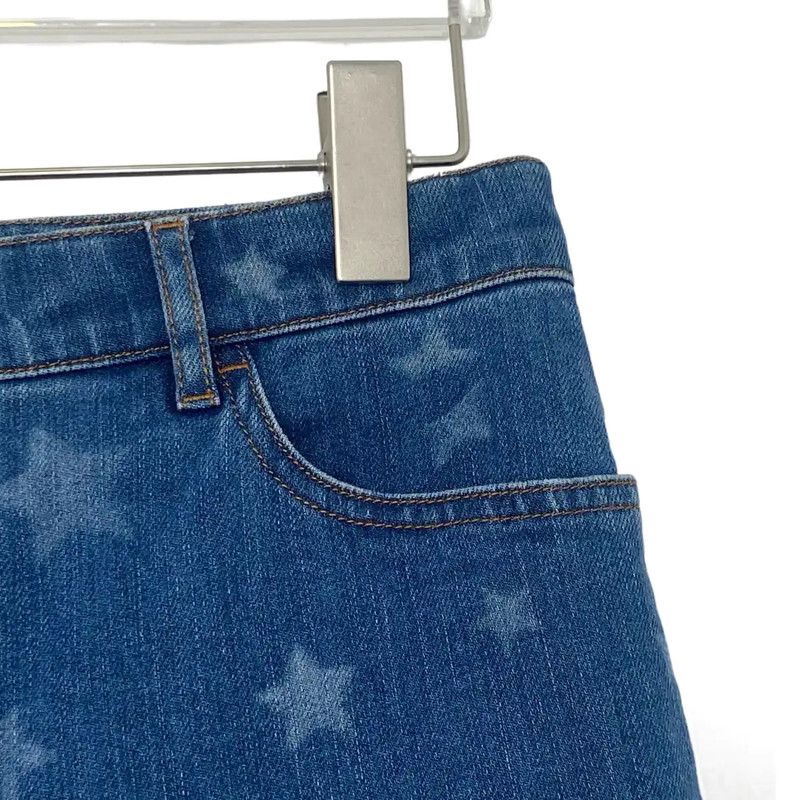 Valentino Valentino Women's Blue Star Print Denim Pants 0089 Size 23" - 4 Thumbnail