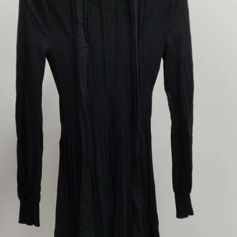 Valentino Valentino Black Wool Long Sleeve Dress 0089 Size S / US 4 / IT 40 - 5 Thumbnail