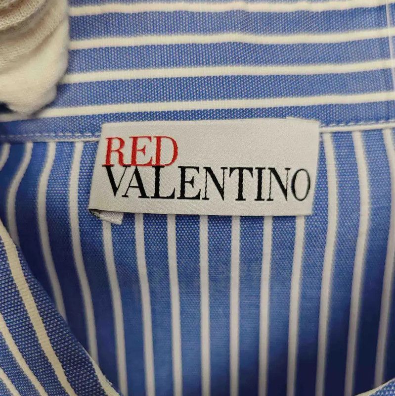 Valentino Valentino Blue Striped Cotton Shirt for Women 0089 Size M / US 6-8 / IT 42-44 - 4 Thumbnail
