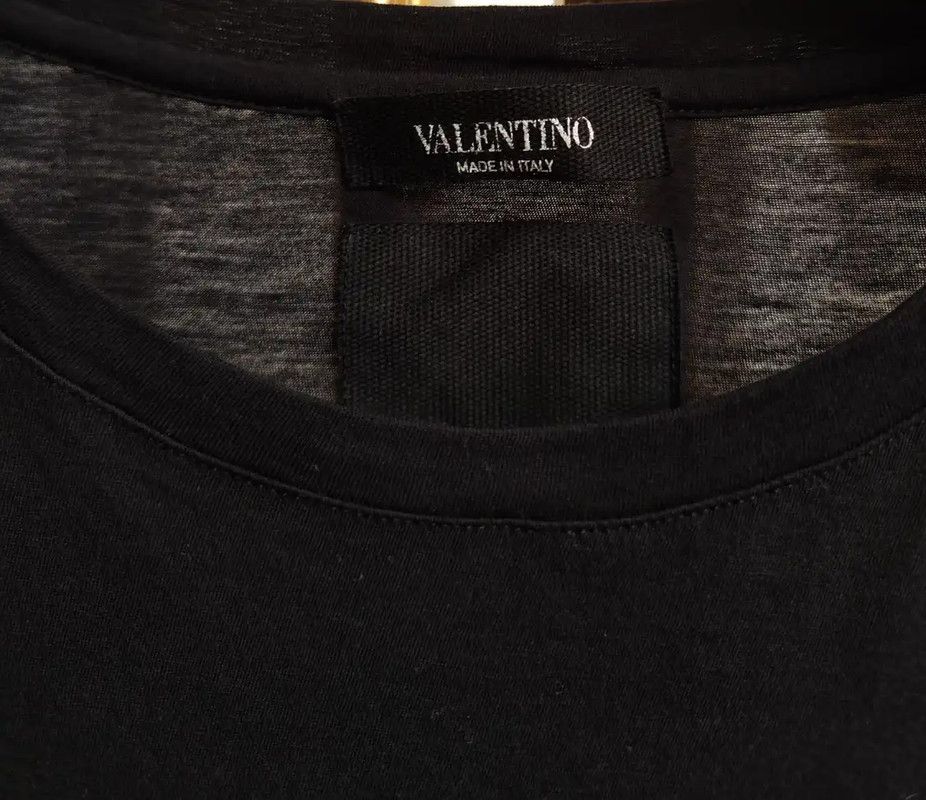 Valentino Valentino Black Cotton Short Sleeve Tee 0089 Size S / US 4 / IT 40 - 3 Thumbnail