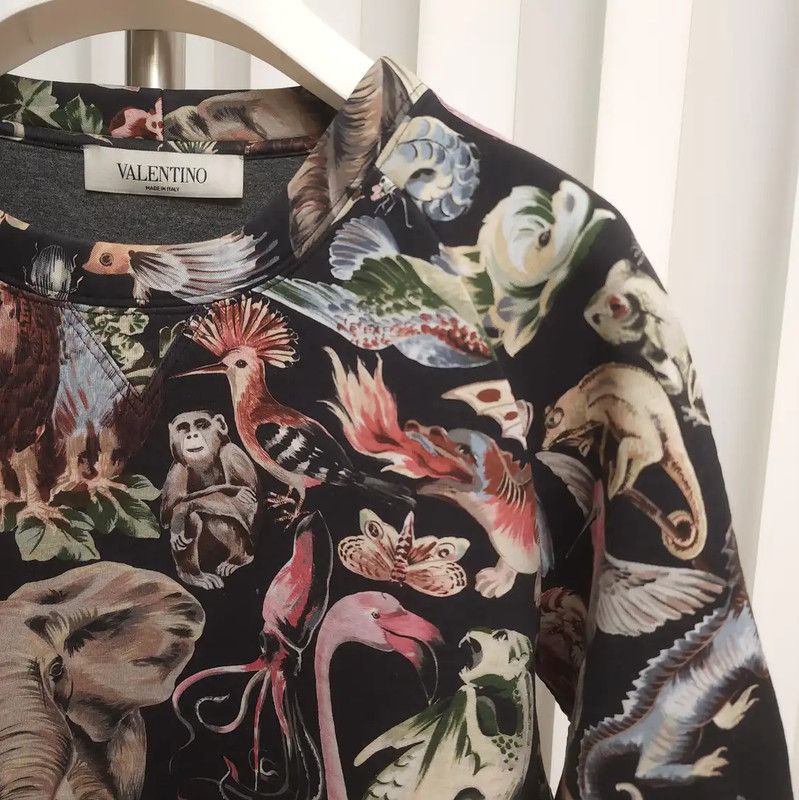 Valentino Valentino Spring Black Cotton Printed Long Sleeve Sweatshirt 0089 Size S / US 4 / IT 40 - 3 Thumbnail