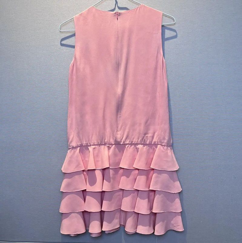 Valentino Valentino Pink Ruffled Midi Summer Dress 0089 Size S / US 4 / IT 40 - 2 Thumbnail