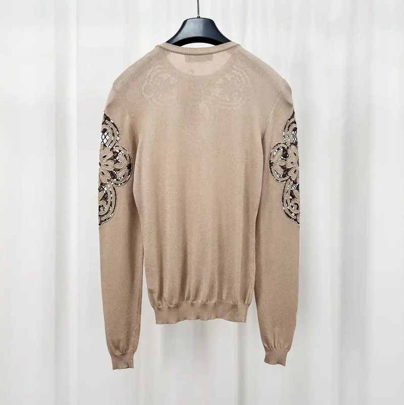 Valentino Valentino Long Sleeve Embroidered Top in Blush 0089 Size M / US 6-8 / IT 42-44 - 2 Thumbnail