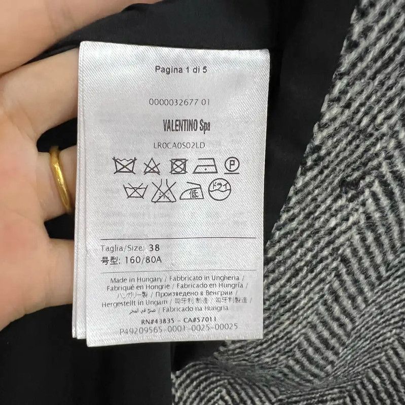 Valentino Valentino Gray Cotton Mid-Length Women's Coat 0089 Size ONE SIZE - 4 Thumbnail