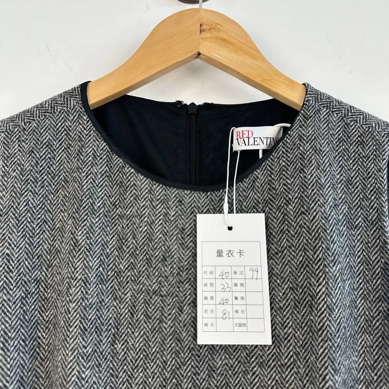 Valentino Valentino Gray Wool Dress for Women 0089 Size L / US 10 / IT 46 - 3 Thumbnail