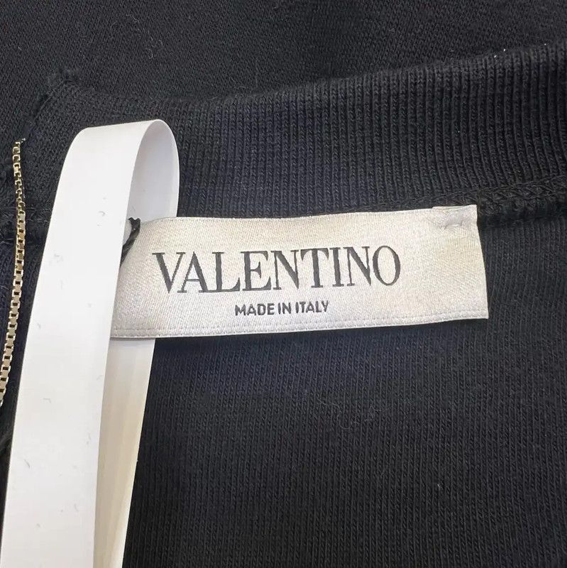 Valentino Valentino Black Cotton Short Sleeve Sweatshirt 0089 Size L / US 10 / IT 46 - 6 Thumbnail