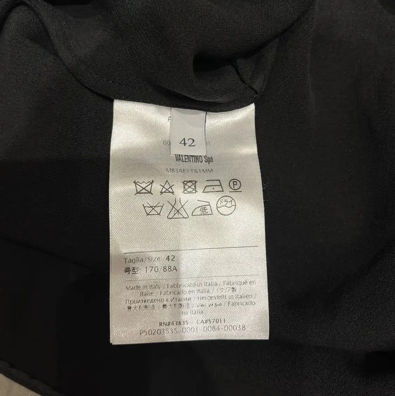 Valentino Valentino Black Silk Short Sleeve Top 0089 Size M / US 6-8 / IT 42-44 - 4 Thumbnail