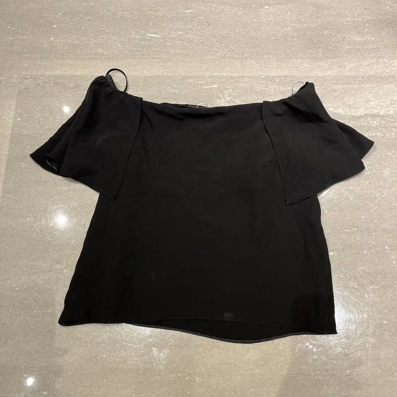 Valentino Valentino Black Silk Short Sleeve Top 0089 Size M / US 6-8 / IT 42-44 - 2 Thumbnail