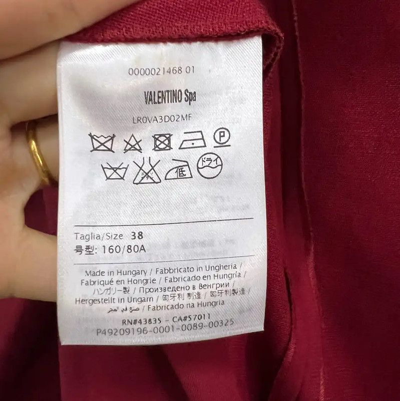 Valentino Valentino Red Long-Sleeve Dress for Women 0089 Size ONE SIZE - 3 Thumbnail