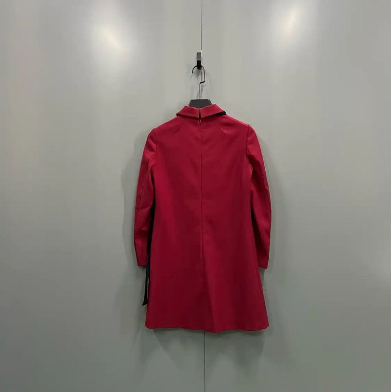 Valentino Valentino Red Long-Sleeve Dress for Women 0089 Size ONE SIZE - 2 Thumbnail