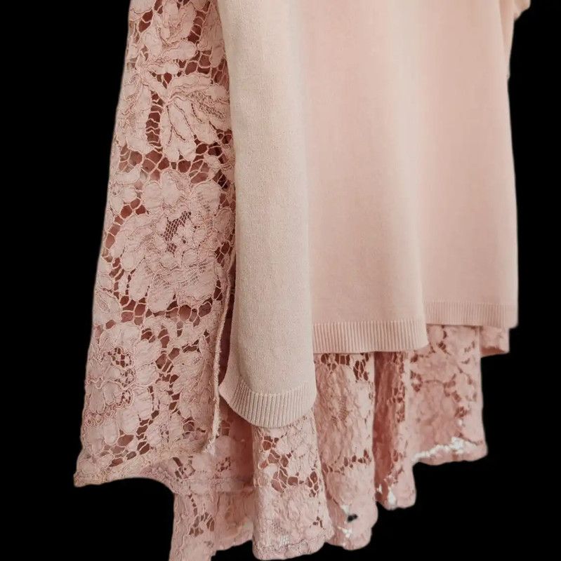 Valentino Valentino Pink Short Sleeve Lace Top 0089 Size S / US 4 / IT 40 - 3 Thumbnail