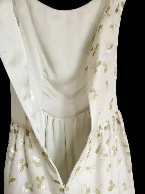 Valentino Valentino Summer Green Silk Floral Dress 0089 Size M / US 6-8 / IT 42-44 - 3 Thumbnail