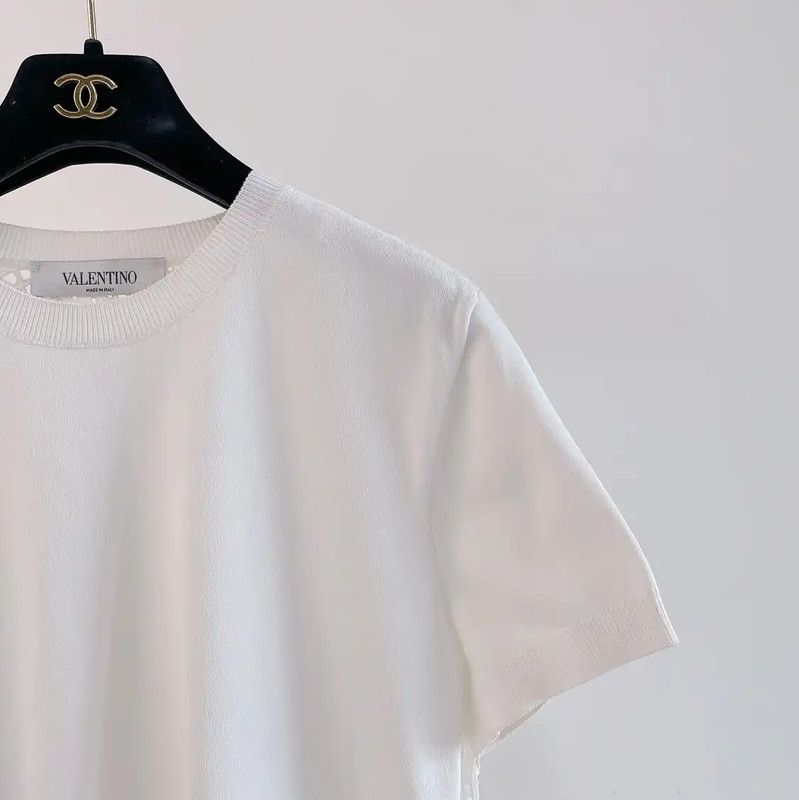 Valentino Valentino White Short Sleeve T-Shirt 0089 Size S / US 4 / IT 40 - 3 Thumbnail