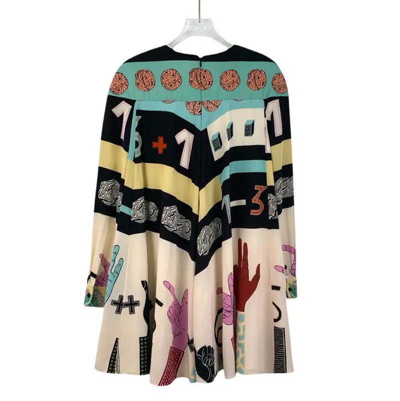 Valentino Valentino Multicolor Silk Dress for Women 0089 Size M / US 6-8 / IT 42-44 - 2 Thumbnail