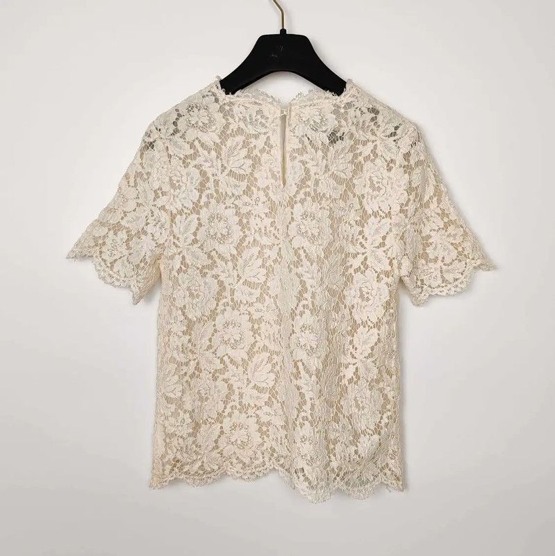 Valentino Valentino Cream Cotton T-Shirt for Women 0089 Size M / US 6-8 / IT 42-44 - 2 Thumbnail