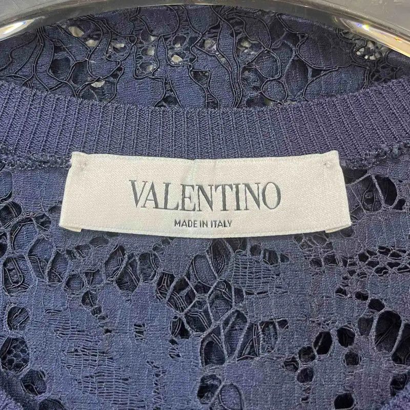 Valentino Valentino Blue Women's Sweatshirt with Lace Trim 0089 Size S / US 4 / IT 40 - 3 Thumbnail