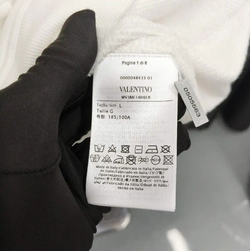 Valentino Valentino White Women's Hoodie with Red Detail 0089 Size L / US 10 / IT 46 - 5 Thumbnail