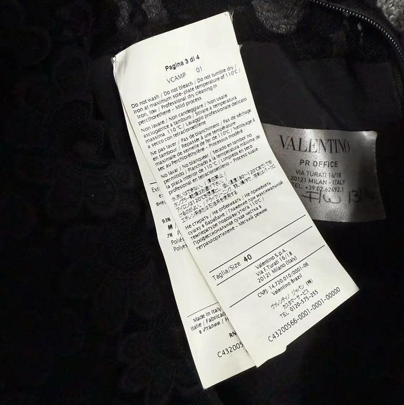 Valentino Valentino Black Polyester Dress for Women 0089 Size M / US 6-8 / IT 42-44 - 4 Thumbnail