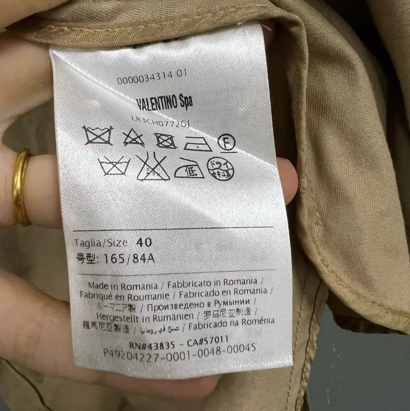 Valentino Valentino Khaki Cotton Mid-Length Women's Trench Coat 0089 Size M / US 6-8 / IT 42-44 - 3 Thumbnail