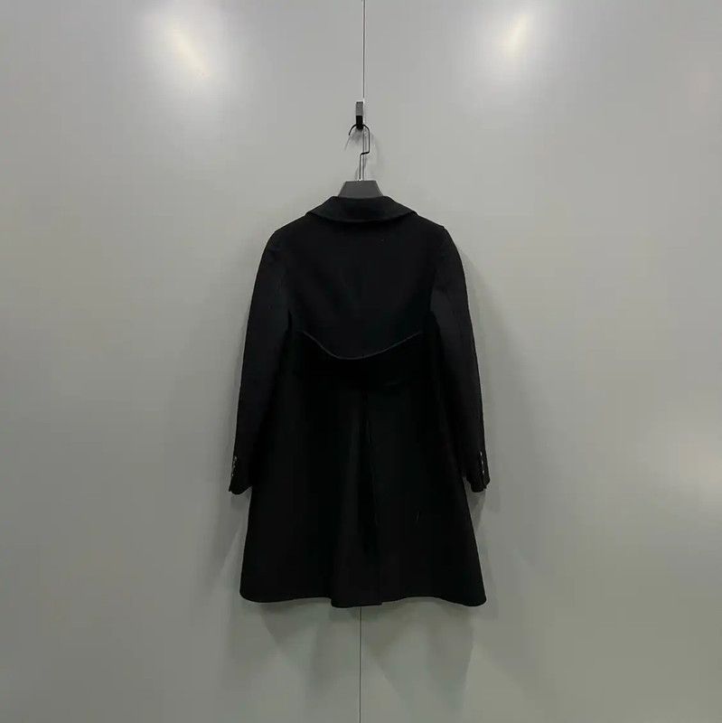 Valentino Valentino Black Cotton Long Coat for Women 0089 Size ONE SIZE - 3 Thumbnail