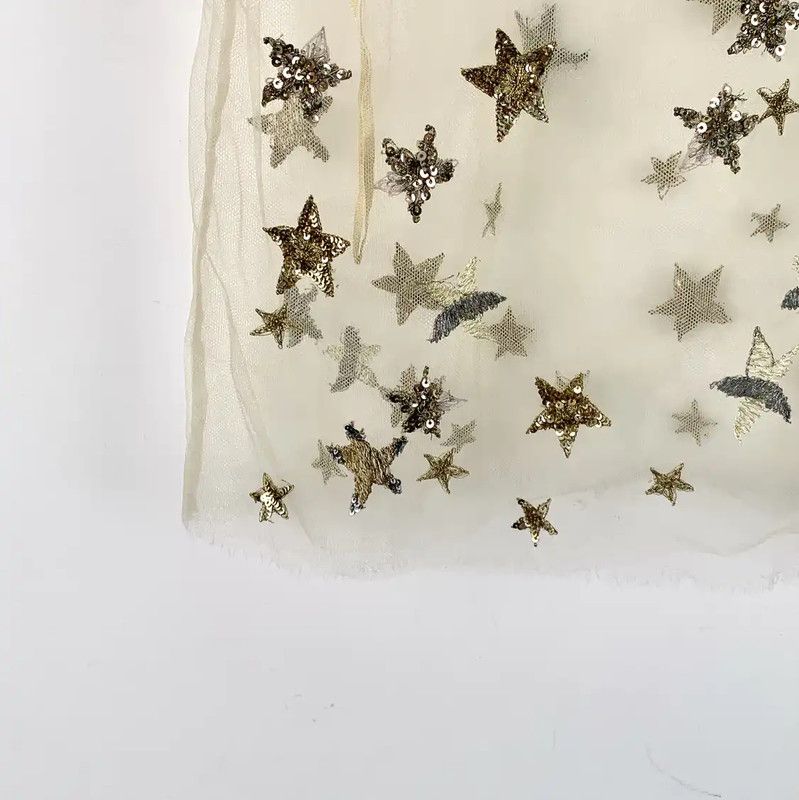 Valentino Valentino Women's Sheer Star Print T-Shirt 0089 Size M / US 6-8 / IT 42-44 - 4 Thumbnail
